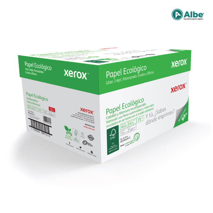 XEROX Hoja de papel bond Oficio Ecológico 75 gramos / 93% Blancura