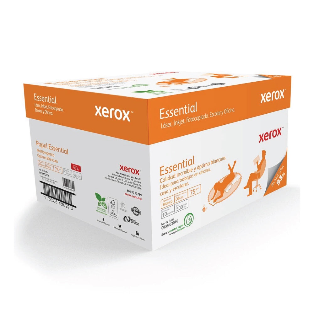XEROX Hoja de papel bond Oficio Essential 75 gramos / 93% Blancura