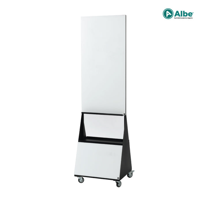 Pizarrón Cristal Imán Movil 58cm Blanco