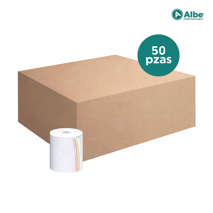 Rollo Autocopiante 76x70mm 3 Hojas Blanco/Amarillo/Rosa