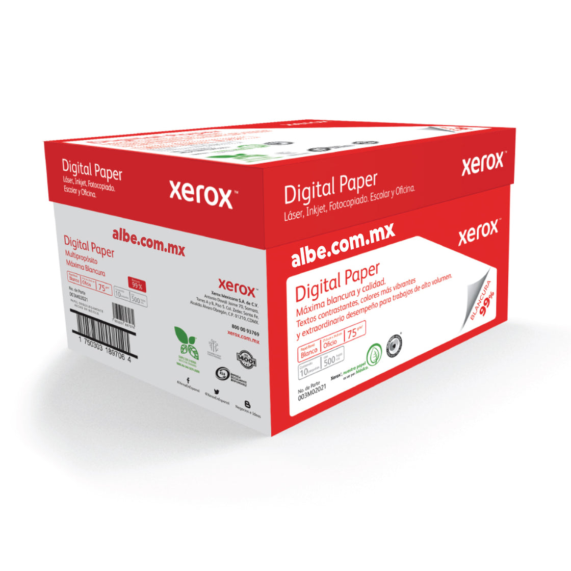XEROX Hoja de papel bond Oficio Digital 75 gramos / 99% Blancura