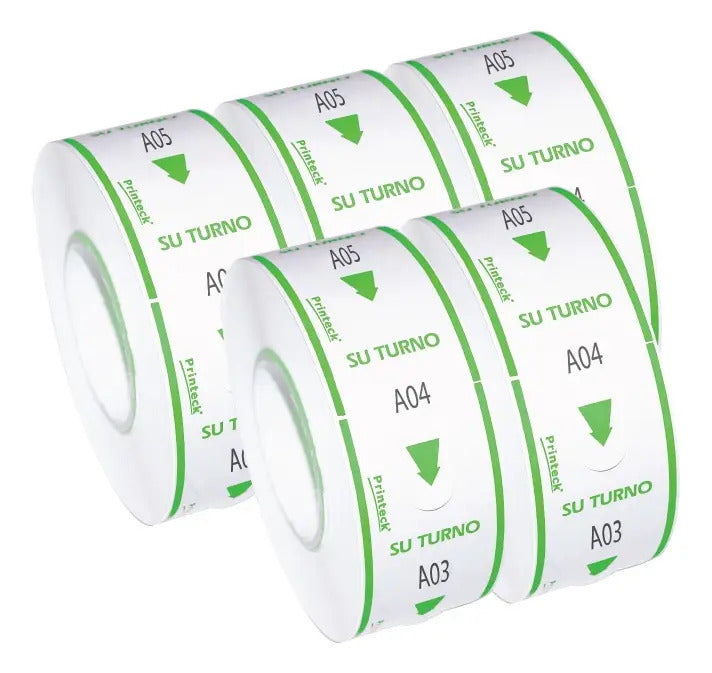 Kit de 15 Rollos Toma Turno 3 Dígitos