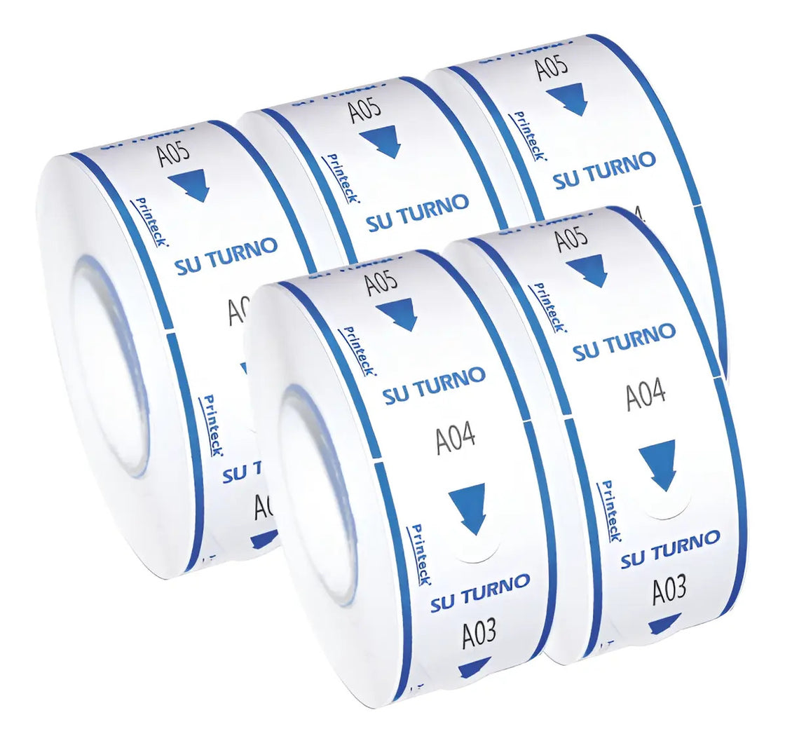 Kit de 15 Rollos Toma Turno 3 Dígitos