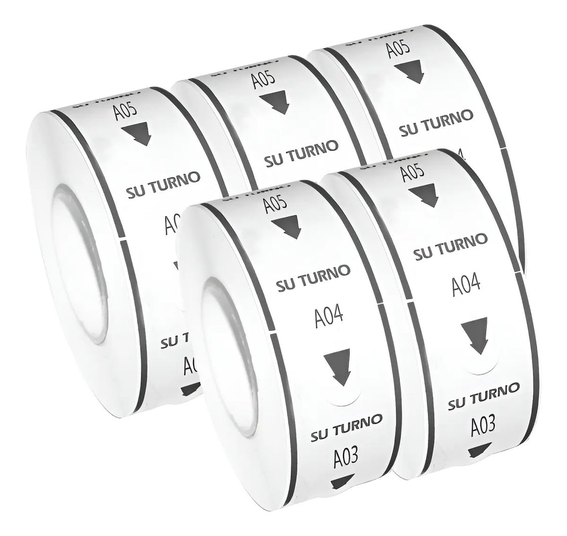 Kit de 15 Rollos Toma Turno 3 Dígitos