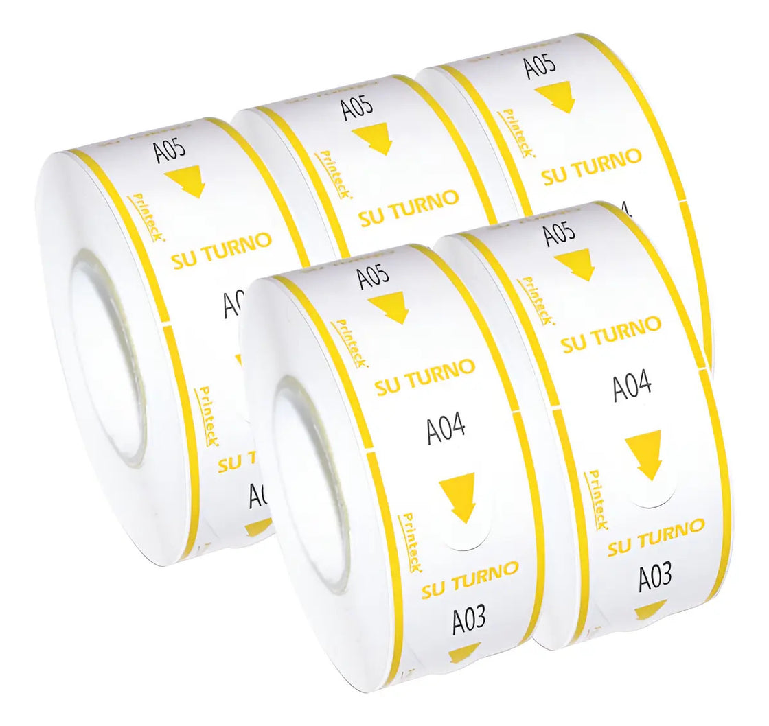 Kit de 15 Rollos Toma Turno 3 Dígitos