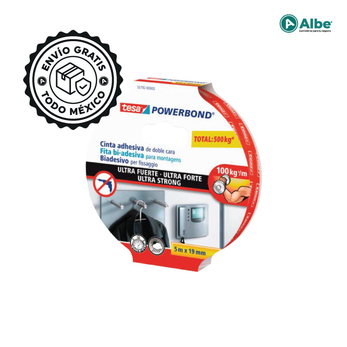 Tesa Powerbond Ultra Fuerte: Cinta De Doble Cara 5m X 19mm